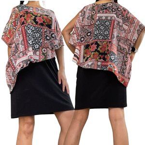 Enfocus Studio Womens Popover Dress Size 10 Black Pink